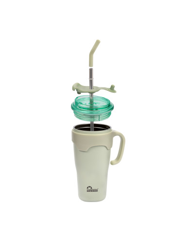 Thermobecher Majestic Sport Jelly mit Strohhalm - Grün