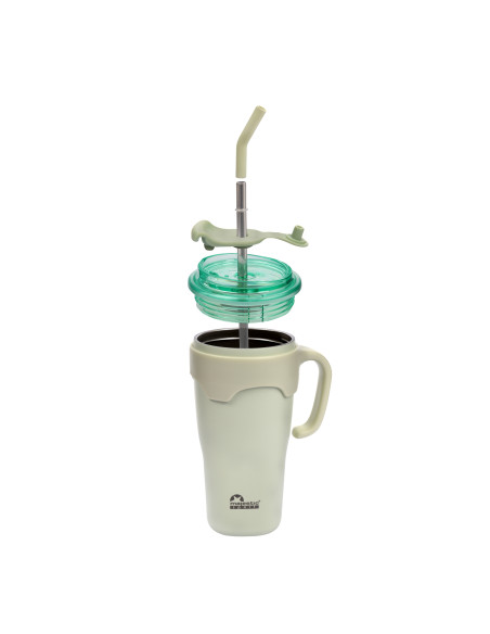 Thermobecher Majestic Sport Jelly mit Strohhalm - Grün