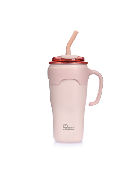 Thermobecher Majestic Sport Jelly mit Strohhalm – Rosa