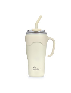 Thermobecher Majestic Sport Jelly mit Strohhalm – Weiß