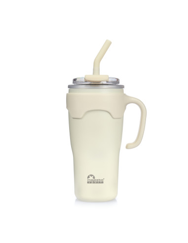 Thermobecher Majestic Sport Jelly mit Strohhalm – Weiß