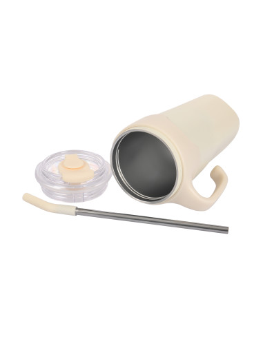 Thermobecher Majestic Sport Jelly mit Strohhalm – Weiß