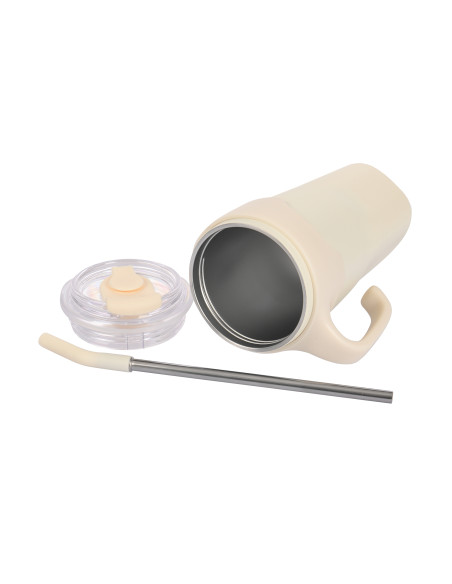 Thermobecher Majestic Sport Jelly mit Strohhalm – Weiß