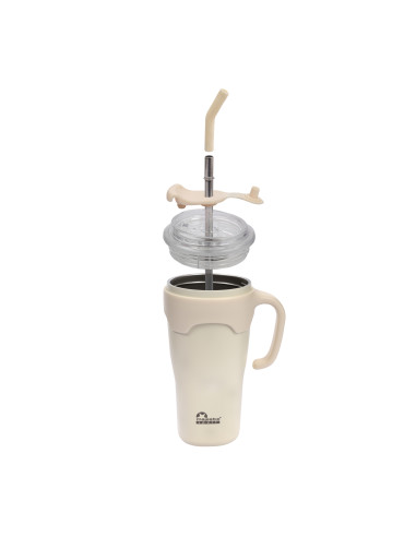 Thermobecher Majestic Sport Jelly mit Strohhalm – Weiß