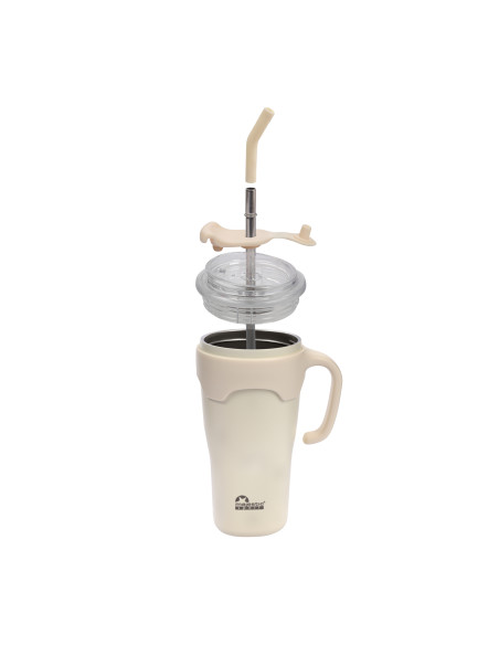 Thermobecher Majestic Sport Jelly mit Strohhalm – Weiß