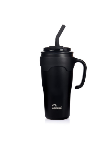 Thermobecher Majestic Sport Jelly mit Strohhalm – Schwarz