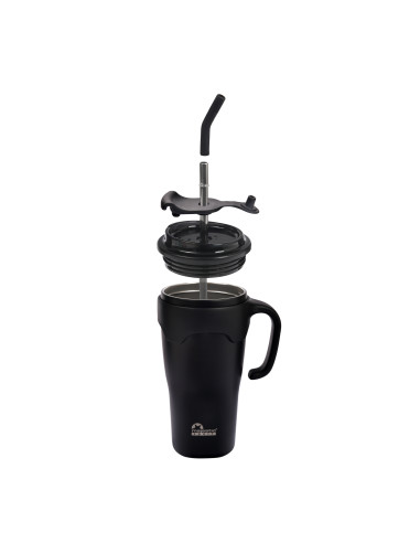 Thermobecher Majestic Sport Jelly mit Strohhalm – Schwarz