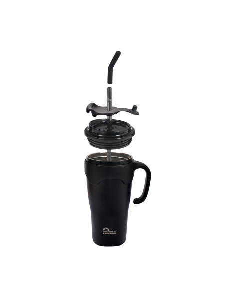 Thermobecher Majestic Sport Jelly mit Strohhalm – Schwarz