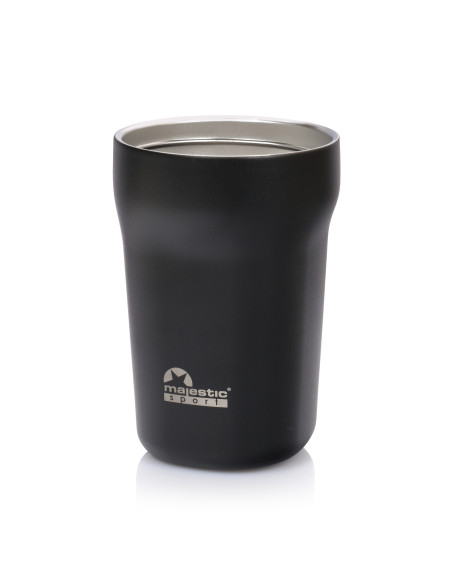 Thermobecher mit Strohhalm Majestic Sport Hoody 420 ml – Schwarz