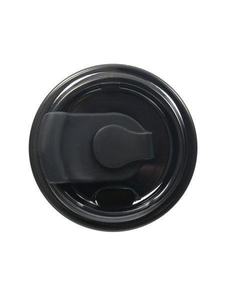 Thermobecher mit Strohhalm Majestic Sport Hoody 420 ml – Schwarz