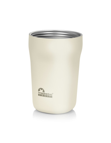 Thermobecher mit Strohhalm Majestic Sport Hoody 420 ml – Weiß