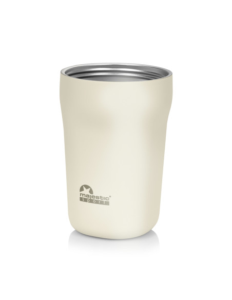 Thermobecher mit Strohhalm Majestic Sport Hoody 420 ml – Weiß