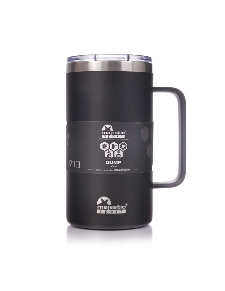 Thermobecher Majestic Sport Gump 650 ml – Schwarz